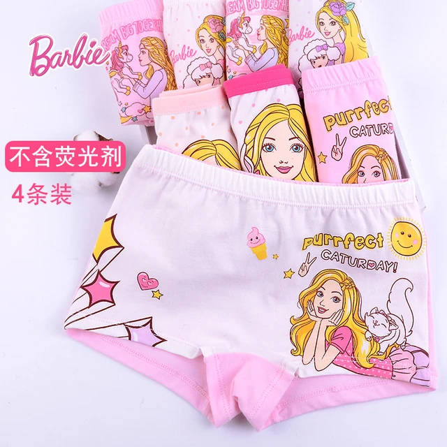 Barbie Kids Underwear for Girls 4PCS Underwear Shorts Princess