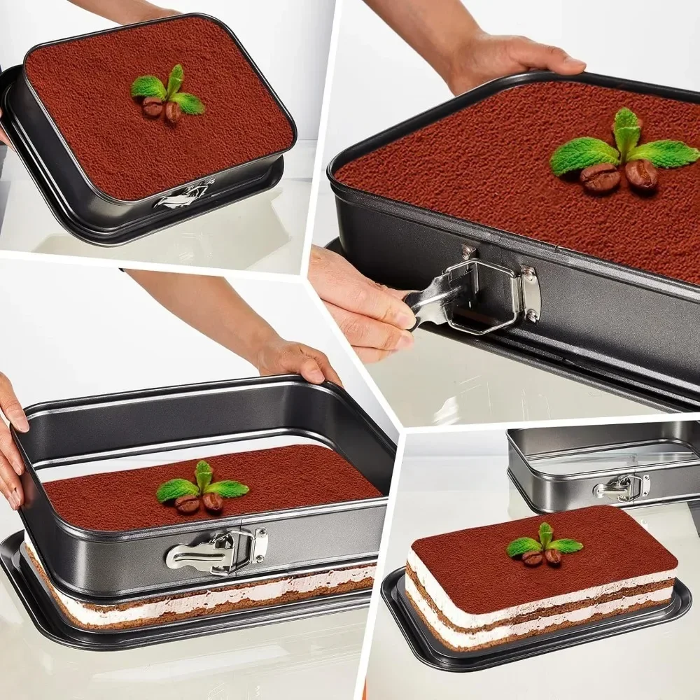 Kuchenform Rechteckig Mit Abnehmbarem Boden – 28x18x6,5 Cm, Karbonstahl, Antihaftbeschichtet