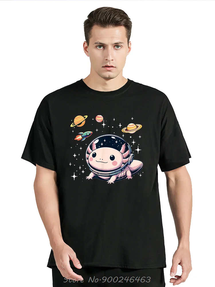 Axolotl Kawaii Nette Axolotls Astronaut Planeten Raum T-Shirt Nette Grafik Frauen Kleidung T-shirt Tops Oansatz Baumwolle T Shirt Tees