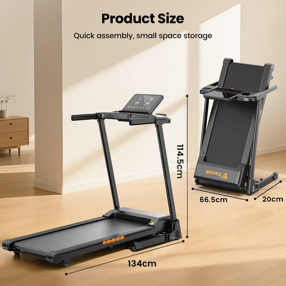 Tapis roulant Formill FT61 3.0HP Tapis roulant portatili per la casa Tappetino da passeggio con capacità di 330 libbre, tapis roulant pieghevole inclinato al 15%, display a LED - immagine 6