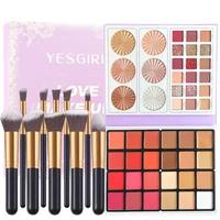 48 Colour Paper Palette Blush Concealer Highlighter Contour Eyeshadow 4in1 Set with Makeup Brushes Stage Professional Makeup Set 1