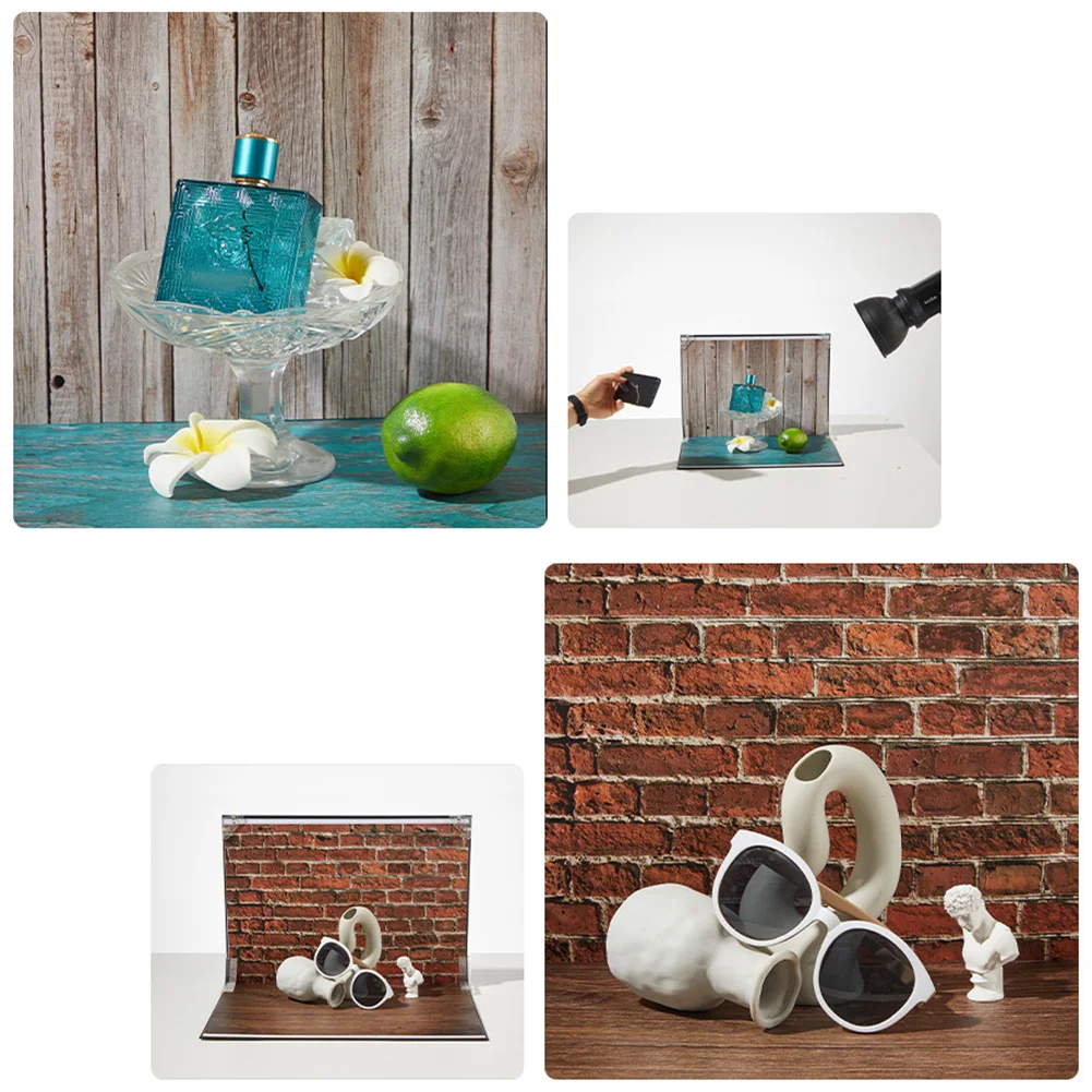 7Pcs 14Patterns Small Product Photography Backdrops Kit Table Top Food Background Kit for Food Jewelry Photo Shootings
