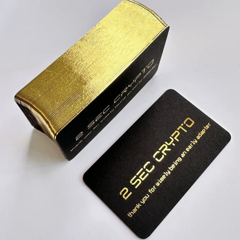 Customized.product.Elegant Custom Printed Gold Foil Small Business Card Luxury Black Embossed  Name Card metal Visiting Cards