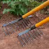 4/7/9/12 Teeth Manganese Steel Integrated Molding Grass Raffle Loose Soil Rake Farm Tools Weeding Rake Iron Rake Agricultural 1
