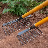 4/7/9/12 Teeth Manganese Steel Integrated Molding Grass Raffle Loose Soil Rake Farm Tools Weeding Rake Iron Rake Agricultural 1