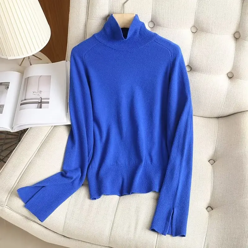 

Dave&Di 2023 Winter Multicolor Solid Turtleneck Wool Pullovers Sweaters Women