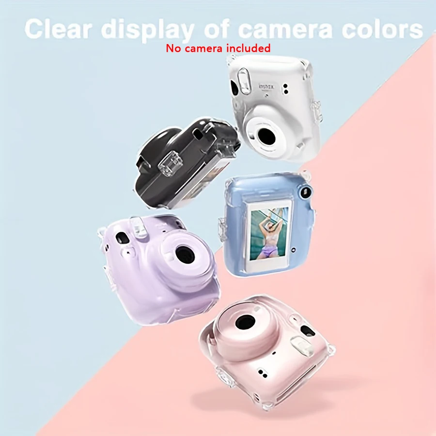 Fujifilm Mini 11 Instant Camera Transparent Case Adjustable Strap Camera Sticker 1 x (without camera)