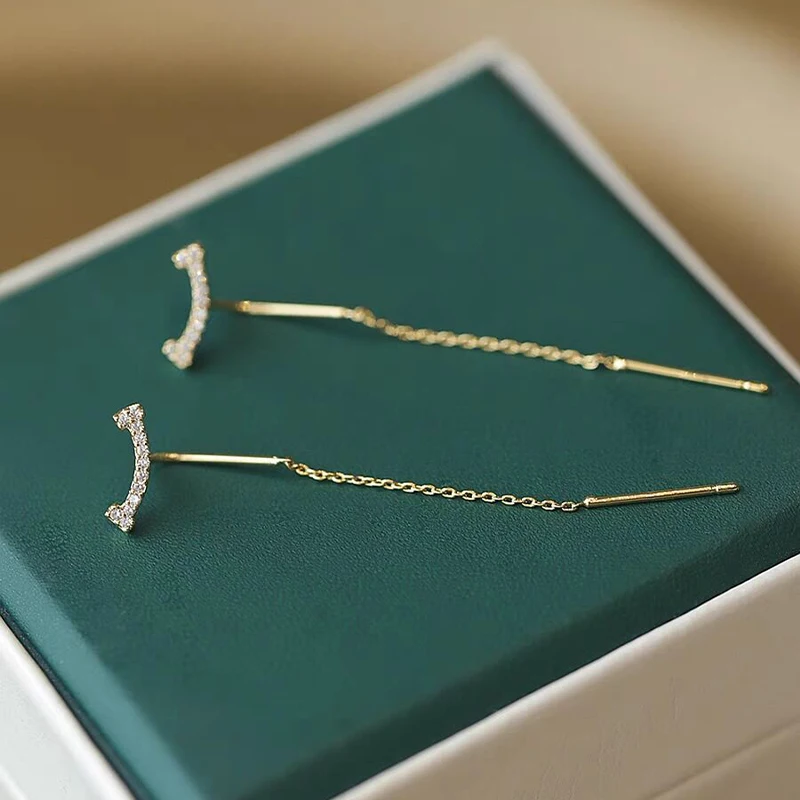 Long Wire Tassel Beads Pendants Drop Earrings Women's Jewelry dangle earrings,drop earrings,pendant earrings,long earrings,crystal tassel earrings,crystal earrings