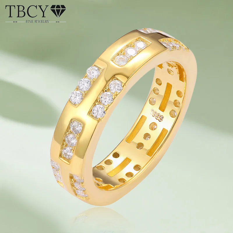 

TBCYD 1.5MM D Color Moissanite Rings For Women Men GRA Certified S925 Silver Lab Diamond Full Eternity Wedding Band Jewelry Gift