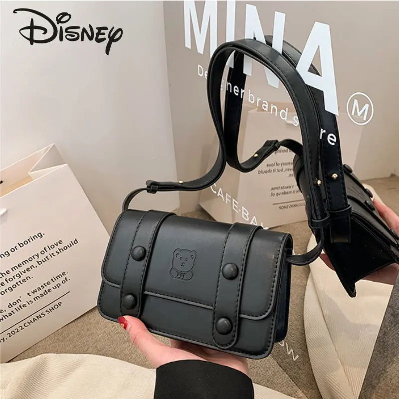 Disney Winnie Bear New Women's Bag Fashionable and Advanced Women's Crossbody Bag Small Fresh Versatile Solid Shoulder Bag