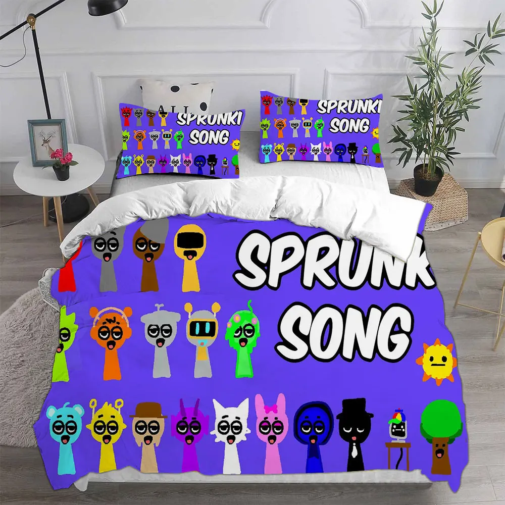 Sprunki Bedding Sets Soft Bed Cover Comforter Duvet Cover Pillow Case 2-3 Pieces Sets Teenagers Children's Gifts Bedroom Decor 5