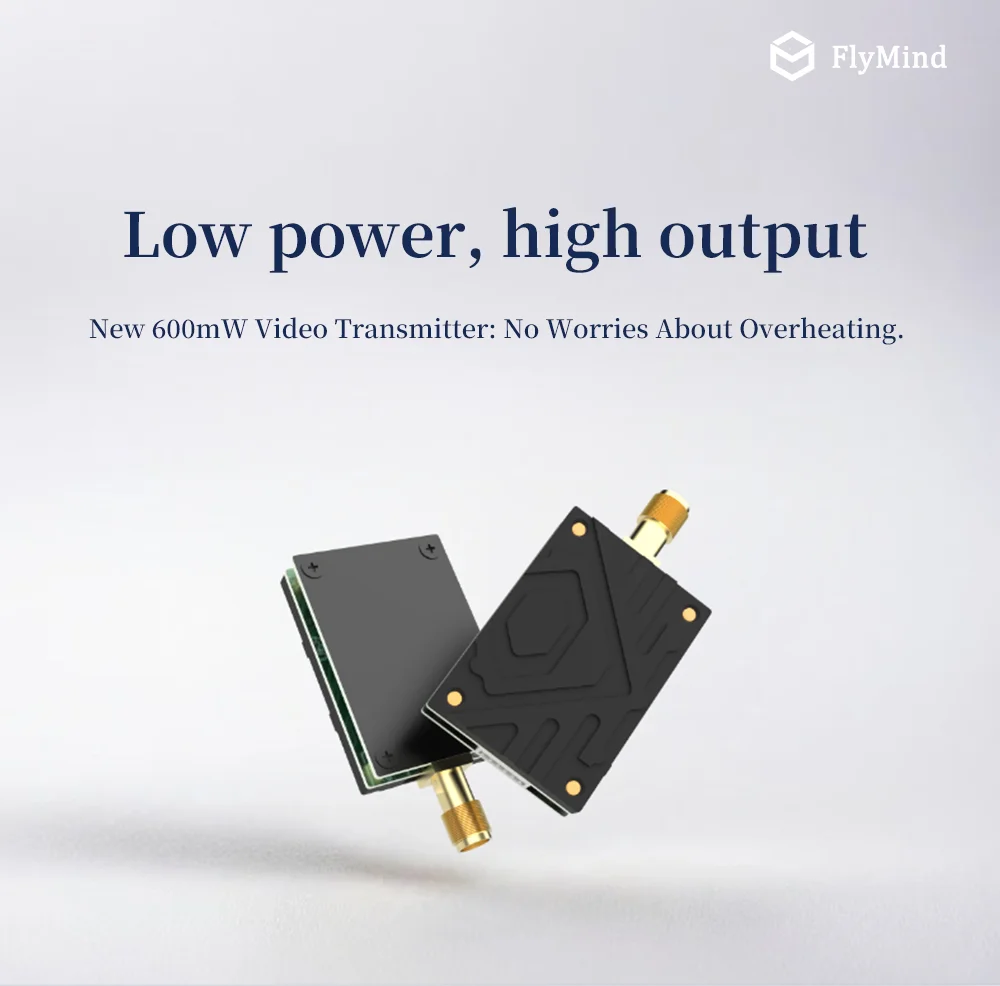 Module VTX 5.8GHz 80 canaux installé sur un drone FPV, câbles d'antenne connectés