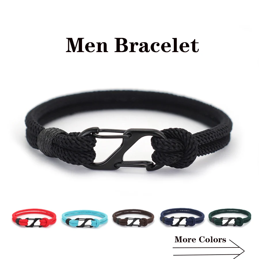 Men Bilayer Rope Bracelet Outdoor Survival Accessory
