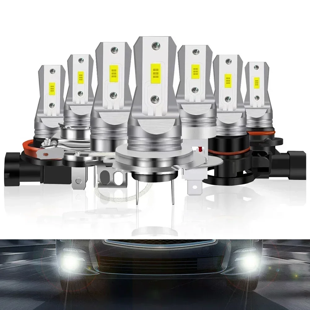 Mini 80W Car Headlight H7 LED Bulb 1:1 Size Head Lamp Wireless 1800LM CSP LED Chips Fog Bulb 6000K White DC12V 24V Fanless 1PC