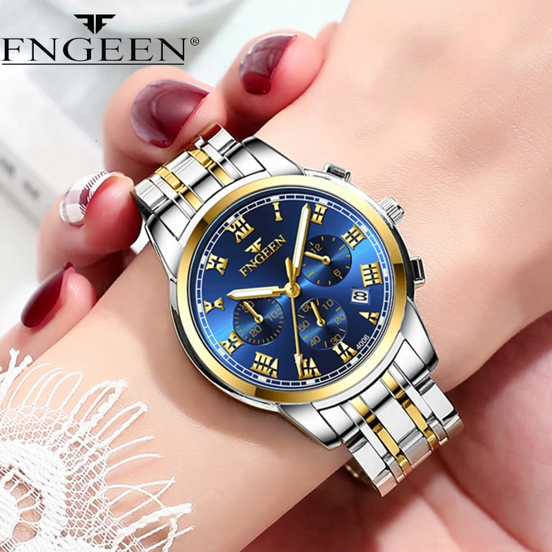FNGEEN Luxury Quartz Watch Women Elegant Stainless Steel Watch Luminous Waterproof Date Wristwatch Ladies Dress Watch  Ms4006 3