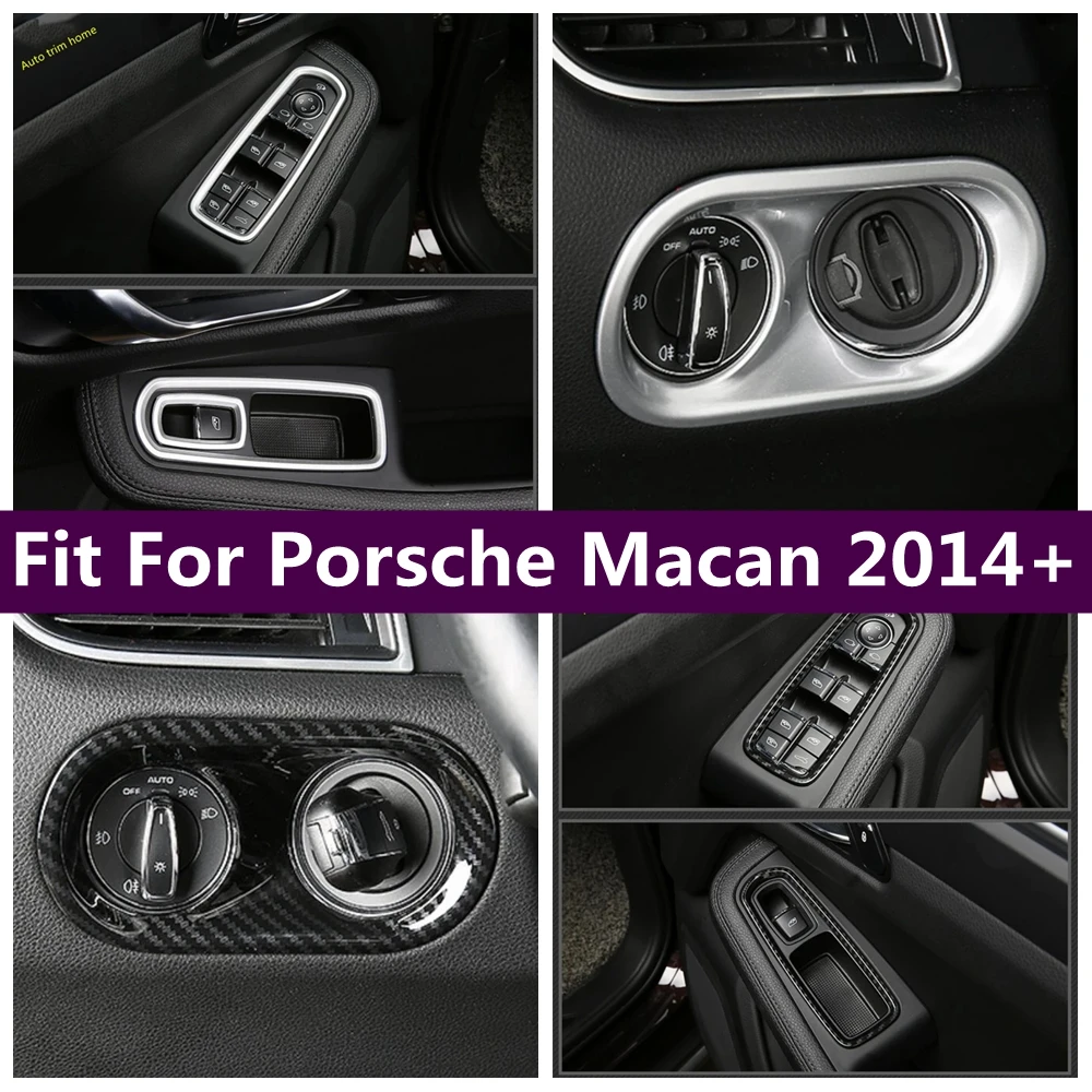 

Window Glass Lift Control Button / Head Lamp Light Switch Cover Trim Fit For Porsche Macan 2014 - 2020 Car Accessories