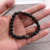 Volcanic Stone Bracelet for Men Lava Wooden Beads Bracelet Tibetan Buddha Wrist Chain Women Men Jewelry Gift New Bracelets 4