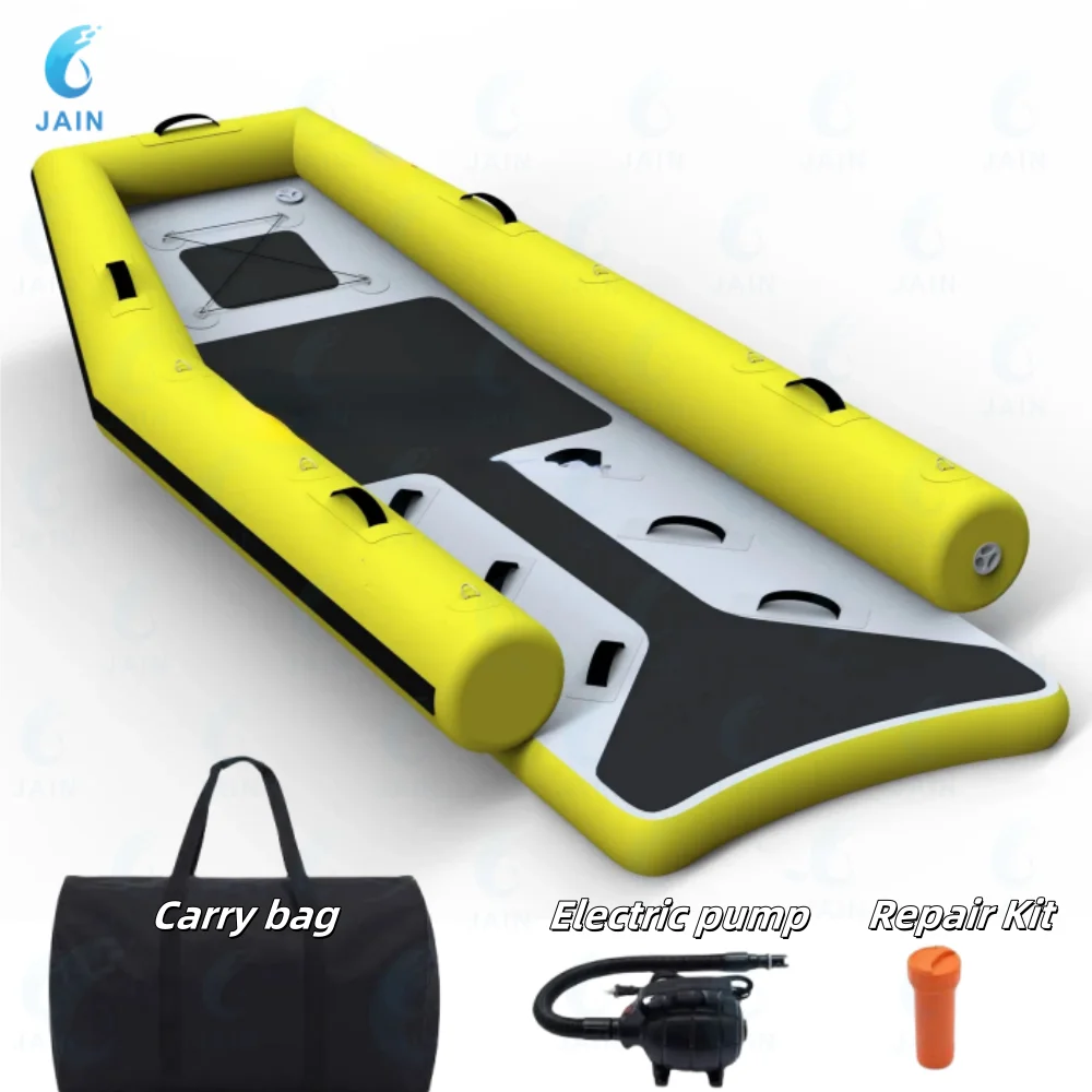 6 Person Inflatable Rescue Boat Water Rescue Board Drop Stitch Floor Inflatable Jet Ski Sled Life Guard Boat For