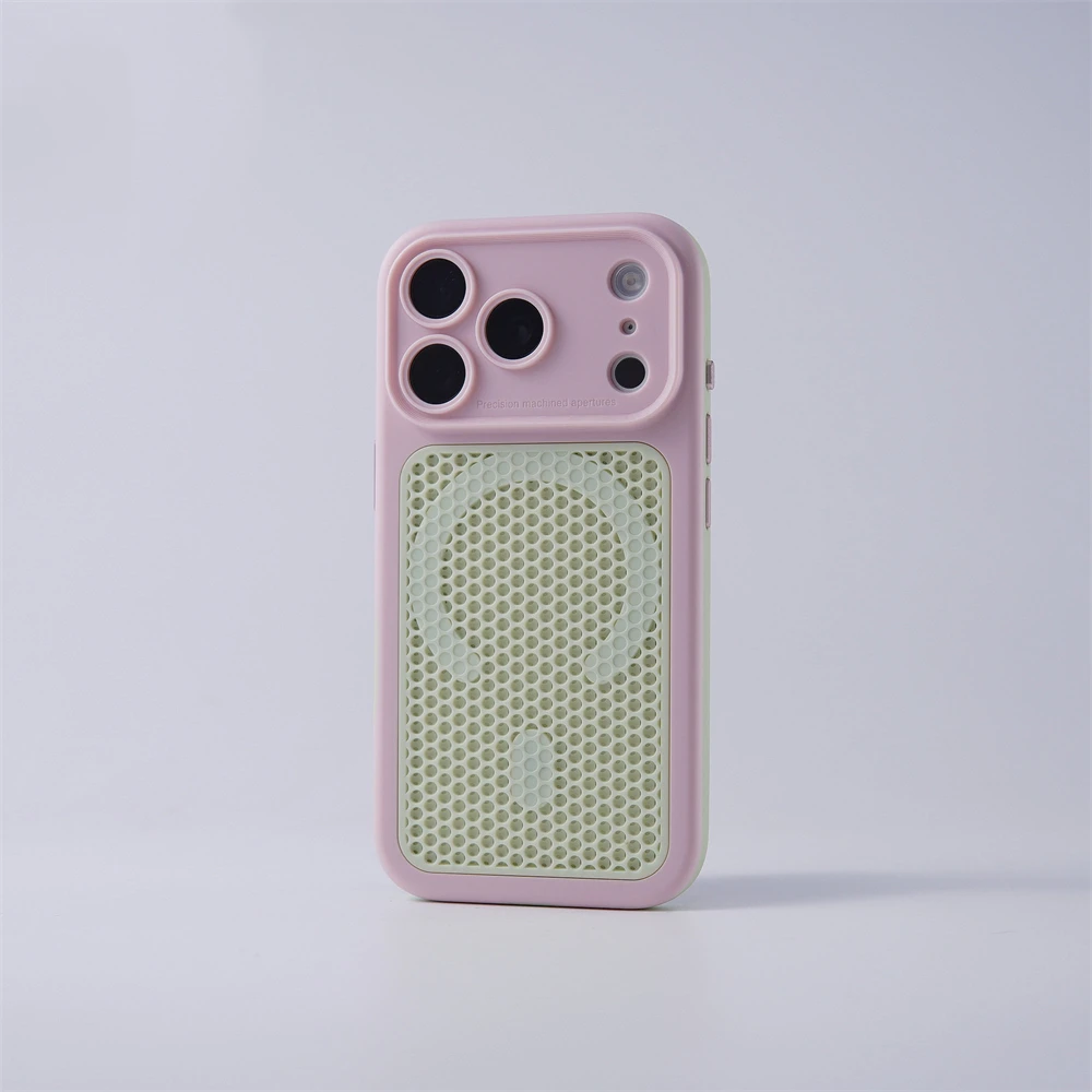 Honeycomb Heat Dissipation Magnetic Bumper Case with Breathable Hit Color Design