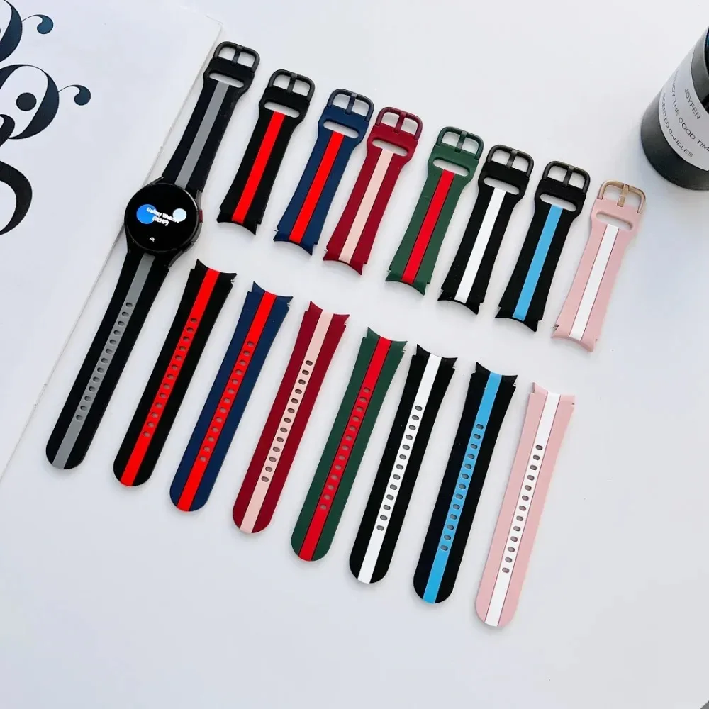 Dual-Color Silicone Strap - Comfortable Watch Band Bracelet