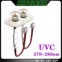 1Pcs Deep UV LED Ultraviolet C Lamps UVC 270nm 275nm 280nm DC 5V 12V 24V For Air Water Purification Disinfection Sterilization