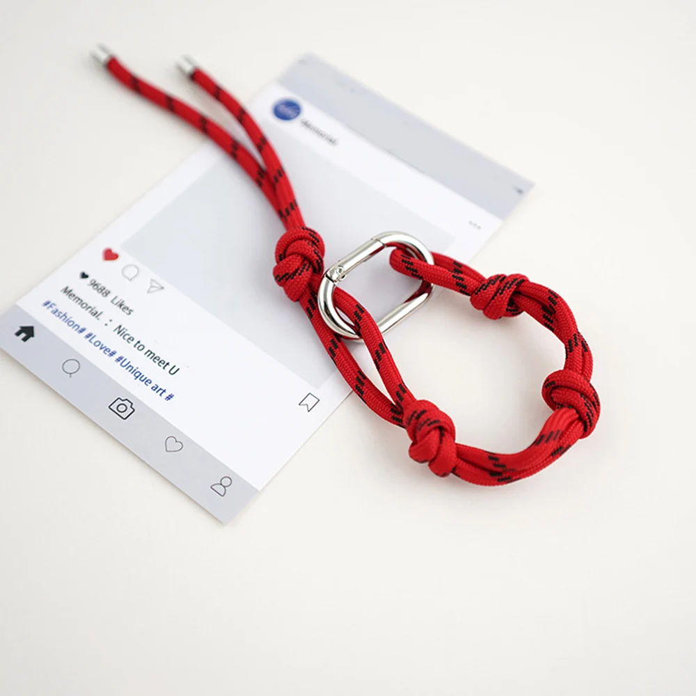 INS Handmade Nylon Rope Keychain DIY Personalized Pendant Rope Key Chain Y2K Korean Style Couple Climbing Rope Bracelet