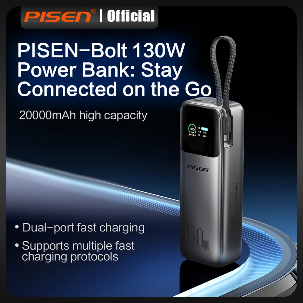 PISEN Power Bank 130W Fast Charging