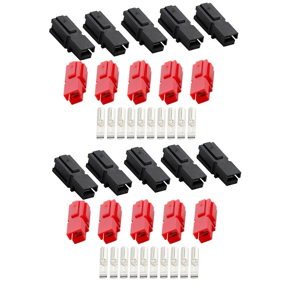 

10 Pairs 30A Amp 600V Power Marine Connector Pole Red Black for Anderson