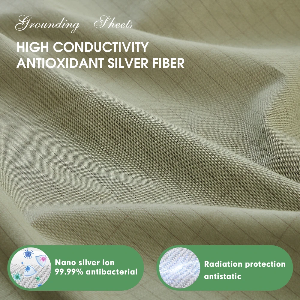 Hypoallergenic Grounding Bed Sheet - Full Size, Organic Cotton, Conductive Fabric for Deep Sleep 3