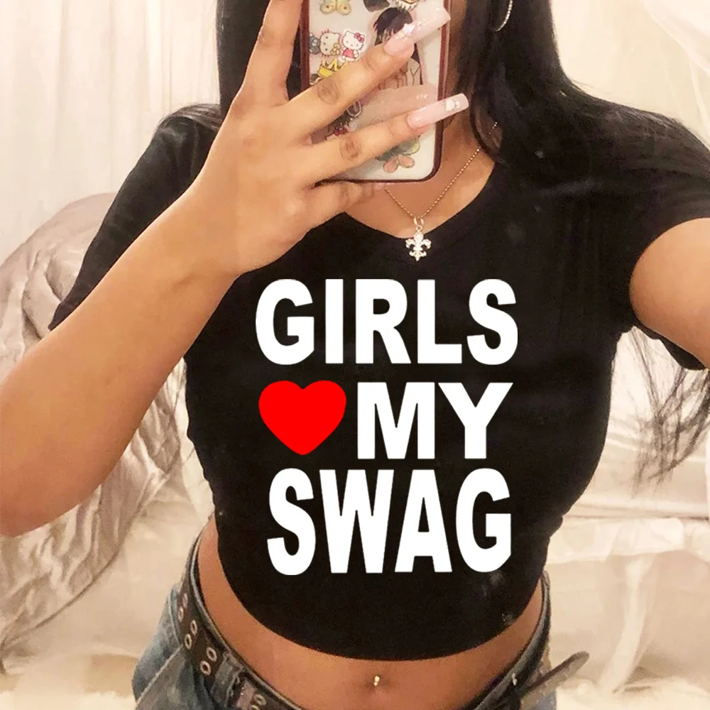

Женский винтажный укороченный топ i love my girlfriend 2000s в стиле хиппи, женская уличная одежда, модная одежда в Корейском стиле