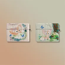 

Cartoon Little Fox Green Pink AirPods 3 Case Apple AirPods 2 Case Cover AirPods Pro Case IPhone Earphone Accessories AirPod Case