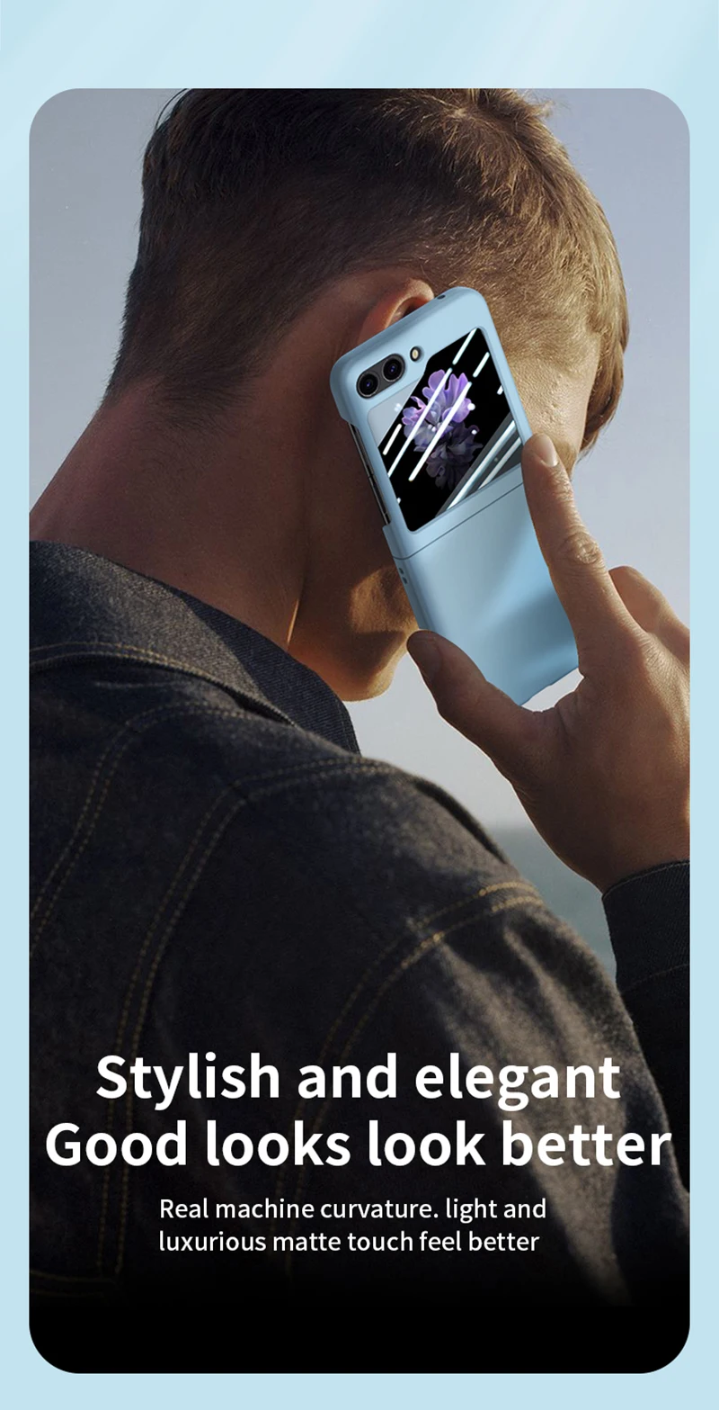 Handyhülle für Samsung Galaxy Z Flip 5 5G mit rückseitigem Glasschutz aus Kunststoff_voghion.com