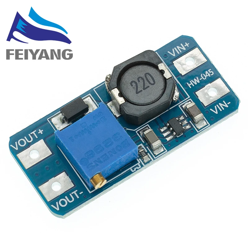 SAMIROB 5PCS MT3608 2A Max DC-DC Step Up Power Modul Booster Power Modul 3-5V zu 5V/9V/12V/24V Einstellbare Booster Für Arduino – Detail 5