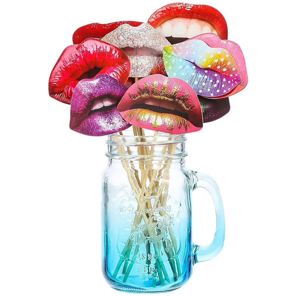 20Pcs/Set Adult Funny Lip Mouth DIY Photobooth Props Wedding Decoration DIY Photo Booth Birthday Party Wedding Decorations handheld photo props pirate party decorations wedding photo backdrop
