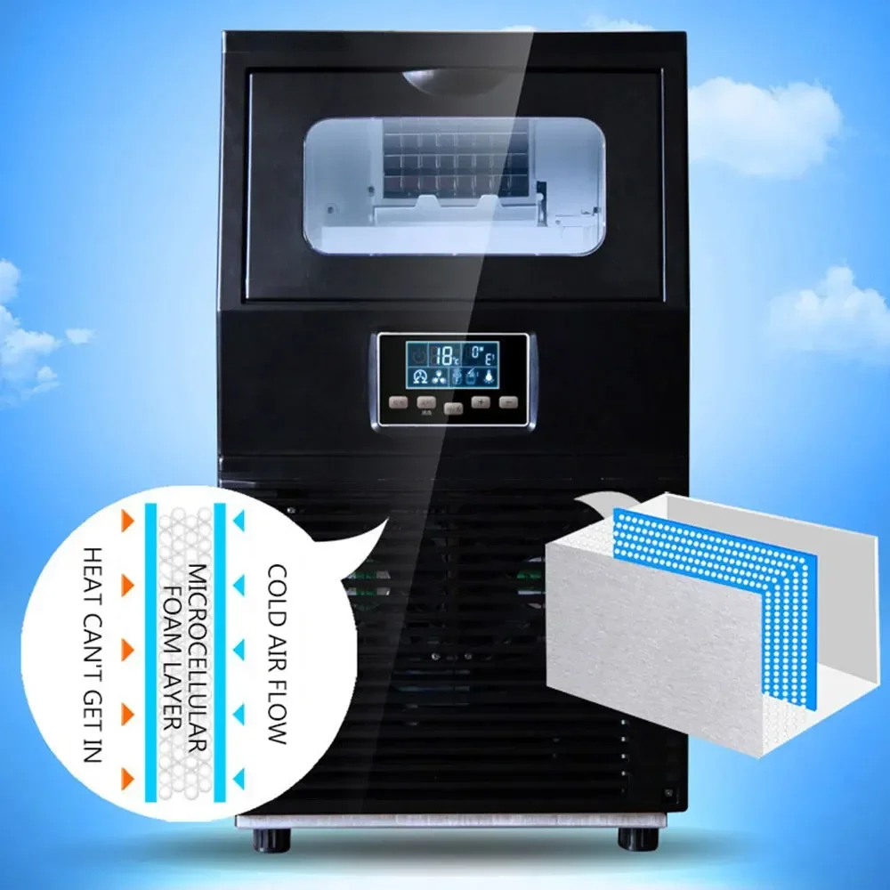 50kg Ice Machine Commercial Milk Tea Shop Bar Automatic Cube Ice Maker Ice Cube Machine Машина, которая делает лед 4