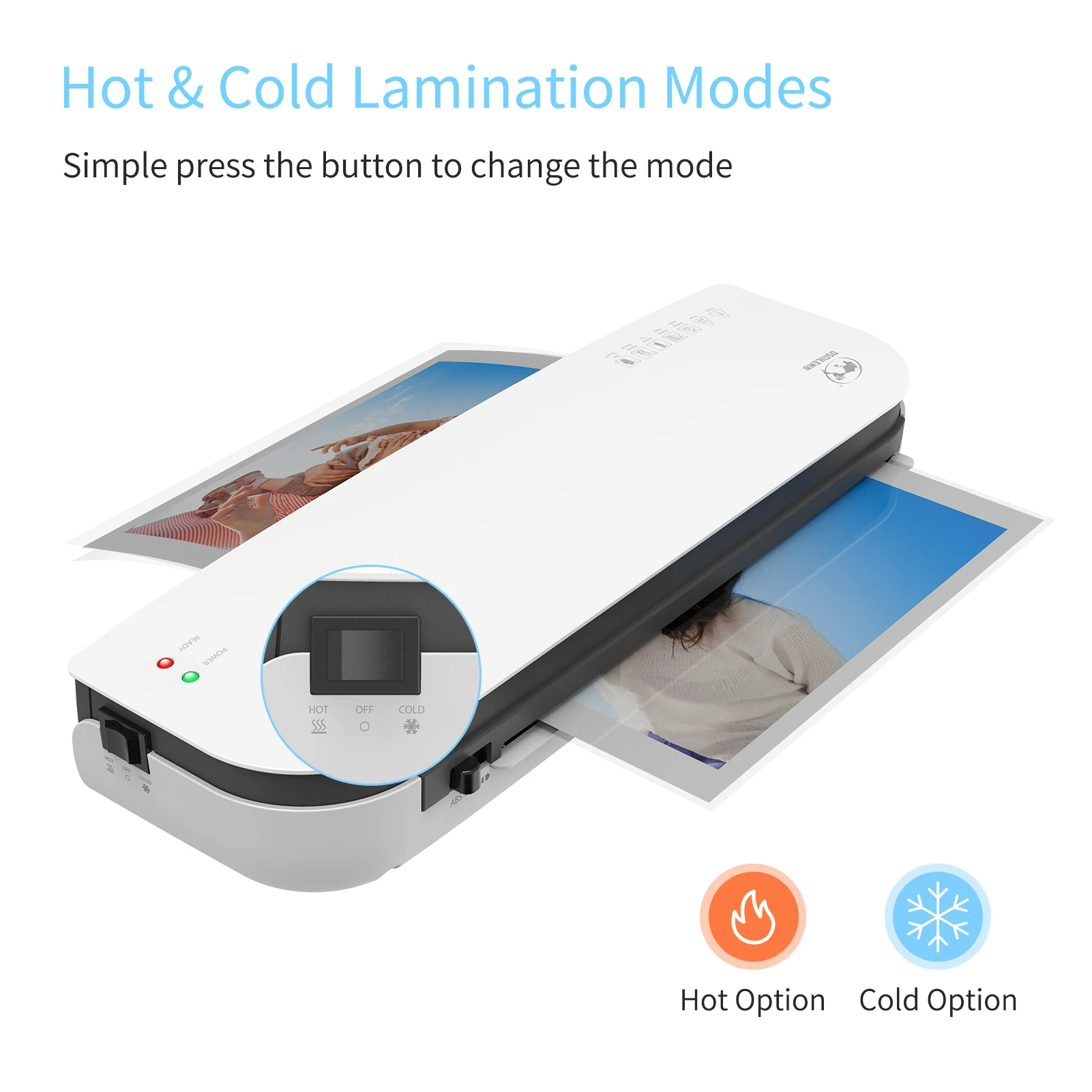 laminating machine SL289 Desktop Laminator Machine Set A4 Size Hot and Cold Lamination 2 Roller System 9 inches Max Width Suitabe for A4/A5/A6