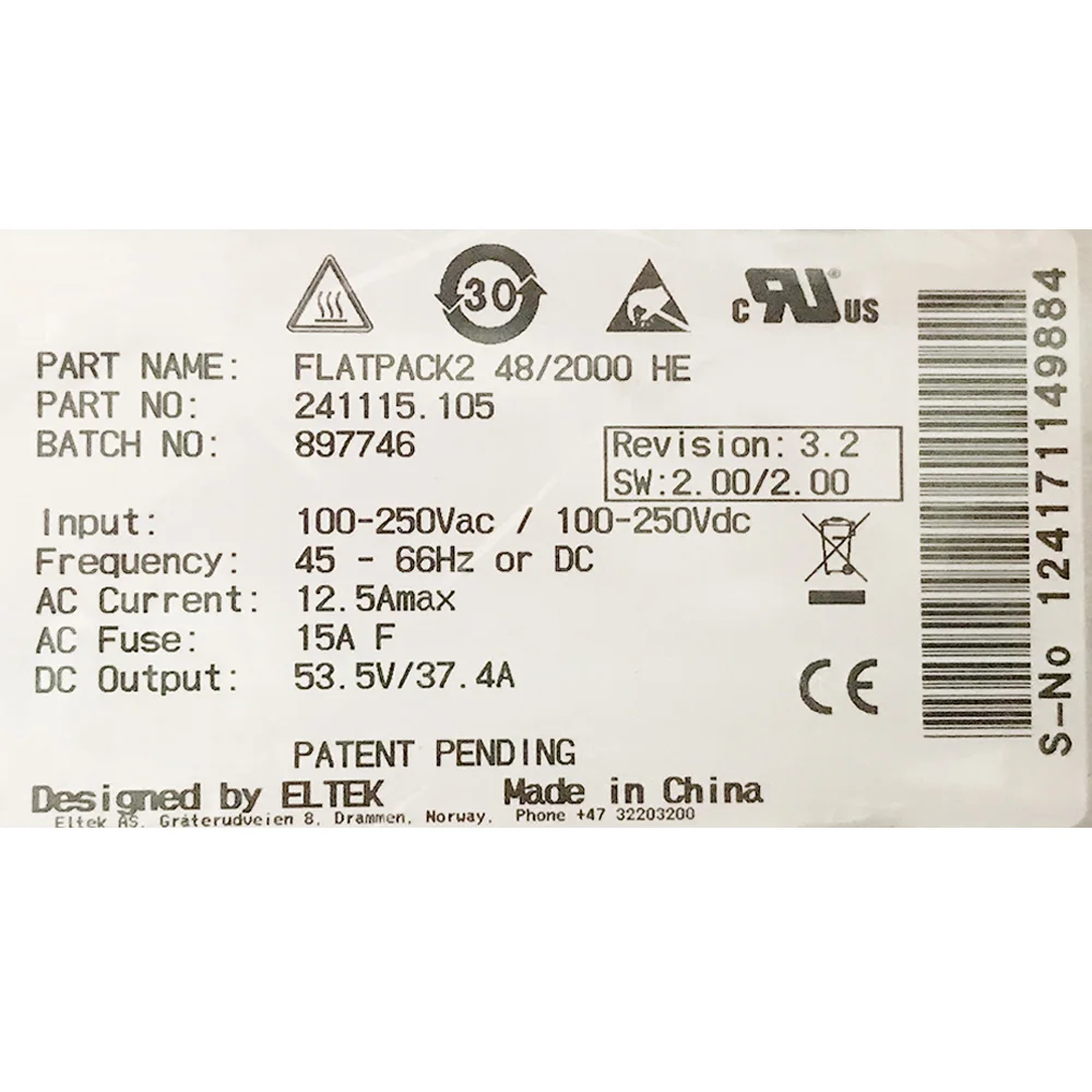 Original For ELTEK FLATPACK2 48/2000 HE Communication Power Module 241115.105 2000W Perfect Test 6 Original For ELTEK FLATPACK2 48/2000 HE Communication Power Module 241115.105 2000W Perfect Test - Image 4