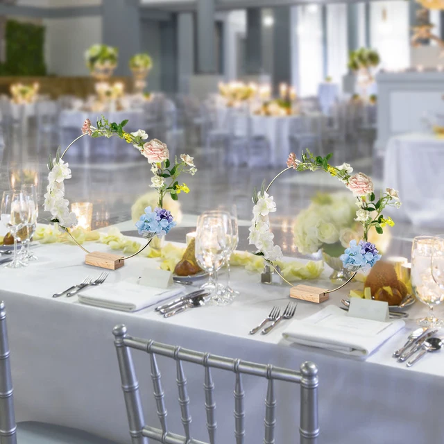 Fém Koszorú Mesterséges Virág Karika Lógó Kerek Gát Diy Dekoráció Esküvői Parti Növény Asztali Dísz - Image 2