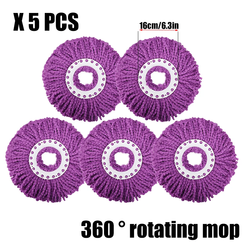 Universal 360° Rotating Microfiber Mop Head Replacement Cloth
