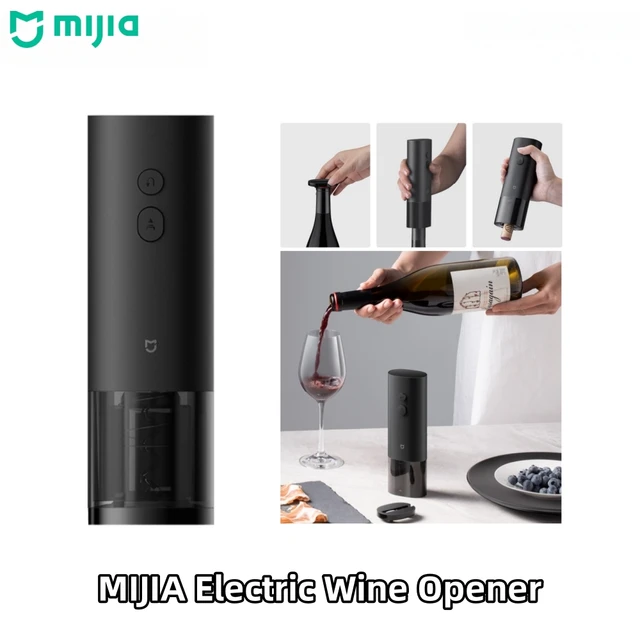 Mijia Electric Wine Opener Battery Automatic Bottle Cap Opener for Red Wine Beer with Foil Cutter Kitchen Accessories