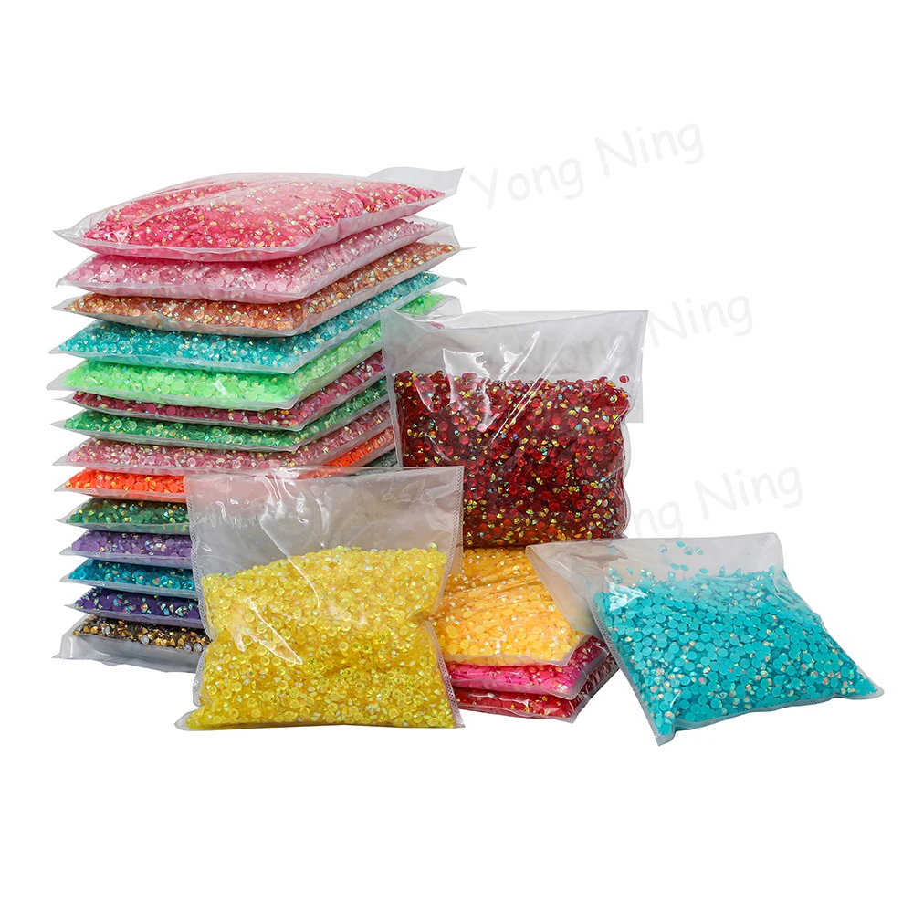 

Bulk Wholesale Big Package 2-6mm Resin Non HotFix Rhinestones Jelly AB Flat Back Plastic Crystals Nail DIY Glitters Cтразы Stone