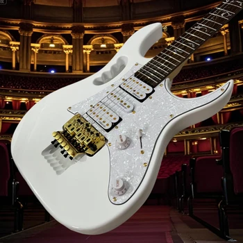 Free Shipping In Stock White 7V Mahogany Body Rosewood Fingerboard HH Pickups Exquisite Workmanship Unisex Solo Electric Guitar