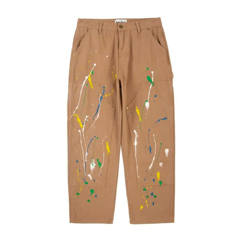 Fashion Graffiti Printed Denim Jeans Mens High-street Zipper Straight Jeans Hip Hop Streetwear Casual Loose Joggers Jeans Pants