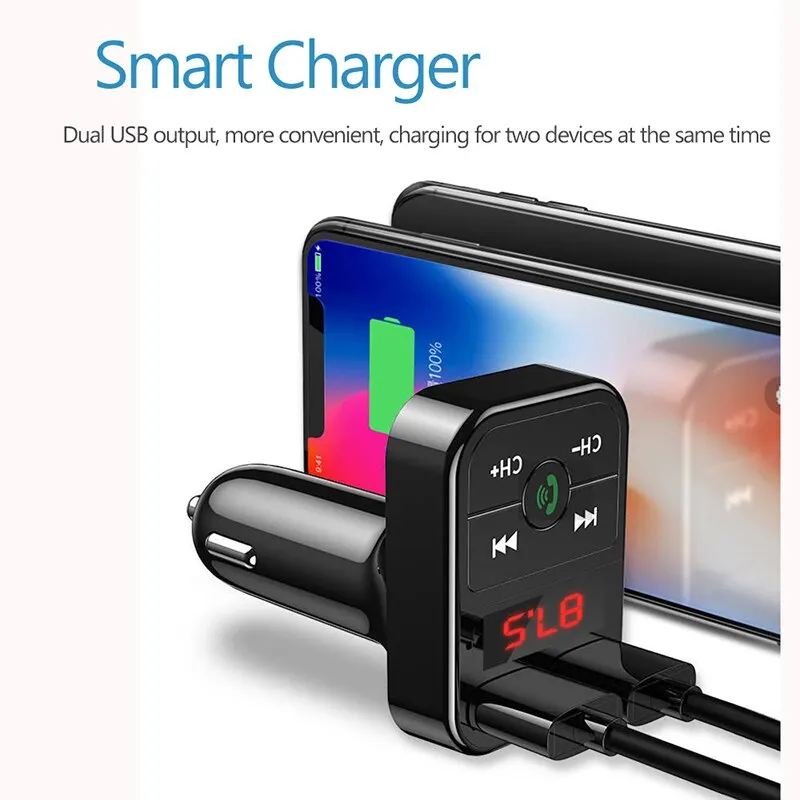 Bluetooth Mp3 Receiver Car Handsfree Call Fm Card Insertion Machine Usb Multifunction With Music Usb Drive