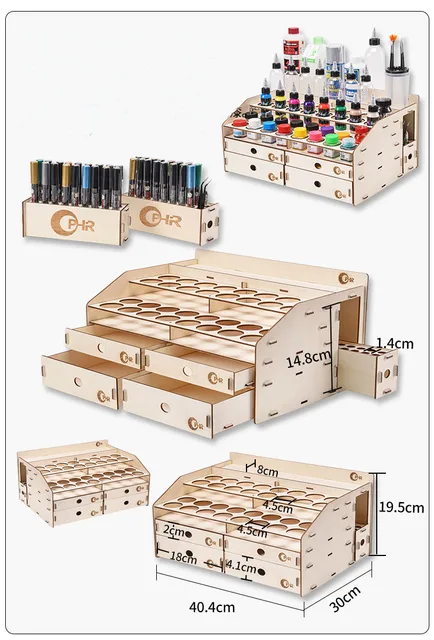 Natural Wooden Paint Bottle Rack Model Organizer Acrylics Paint Storage  Stand Holder Box Hobby Art Supplies--36x24x18.5cm - Model Building Kits -  AliExpress