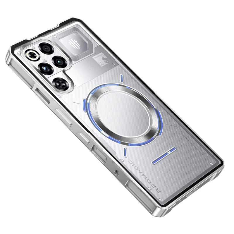 ELVEV Magnetic Pioneer Series Matte PC Phone Cover with Alloy Lens Translucent Design