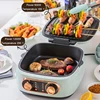 Multifunction Electric Crepe Maker Detachable Deep Cooking Hot Pot Pancake Baking Pan Double-sided BBQ Grilling Skillet Steamer 4