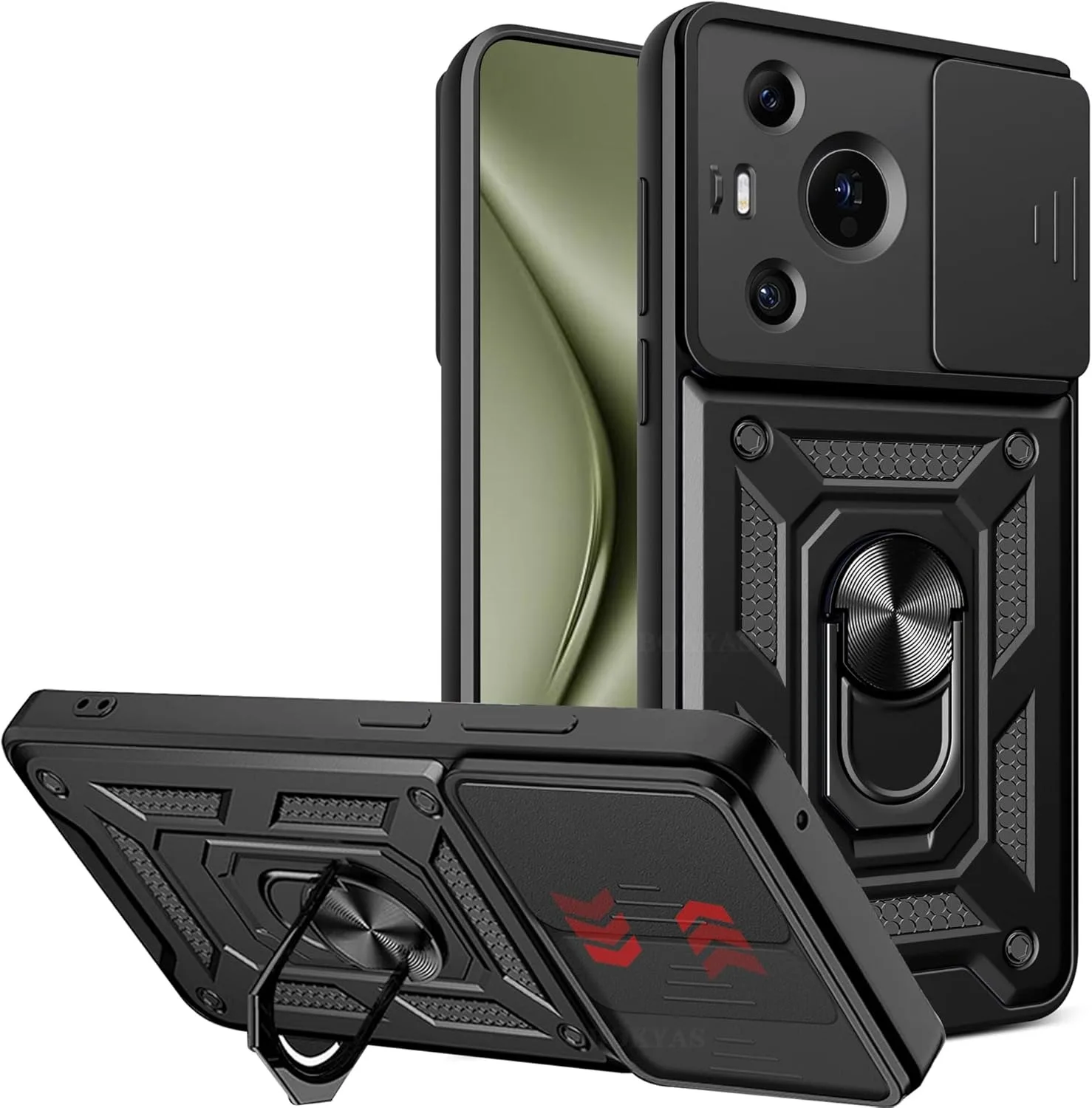 Rüstungshülle für Huawei Pura 70 Ultra P70 Pro Linsenschutz mit Ring Magnethalter Coque Fundas_voghion.com