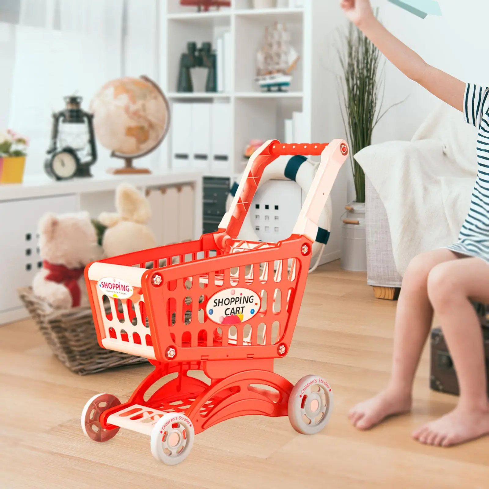 Kids Shopping Cart Trolley Toys Kids Valentines Gifts Desk Storage Toys