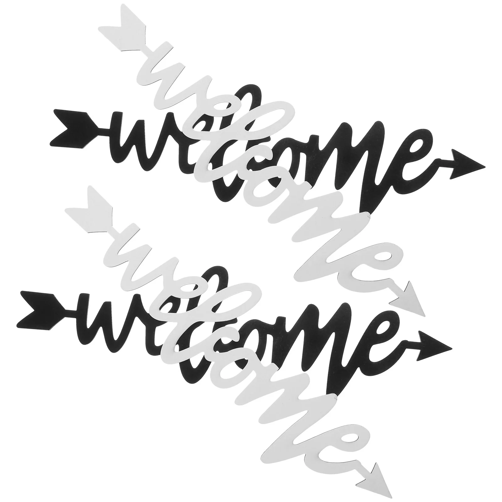 

4pcs Welcome Wooden Letters Sign Wood Cutout Signs Decorative Word Signs for Wedding
